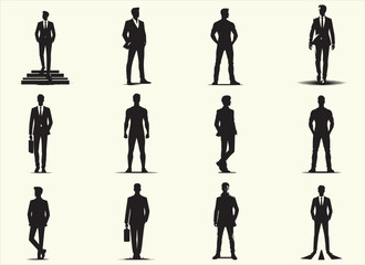 Standing Man Silhouette Vector Illustration