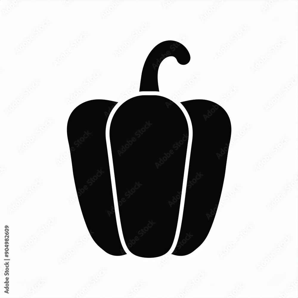 Sticker pepper icon isolated on white