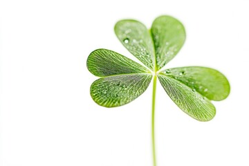 Clover isolated on white background, St. Patrick's Day symbol, full depth of field, ai