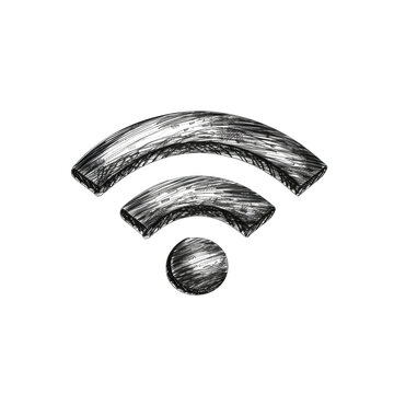 Wi-Fi sign in doodly style isolated on white or transparent png