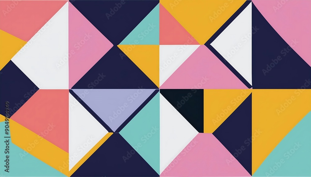 Poster pastel color background vector with geometric shapes forming a symmetrical pattern