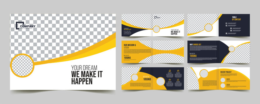 construction renovation handyman home repair landscape portfolio design template 