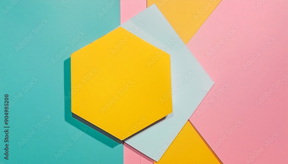 Poster pastel color background vector with geometric shapes forming a symmetrical pattern