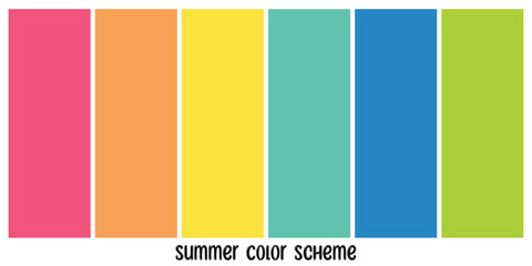 Summer color palette set template vector.