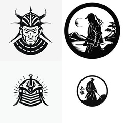Samurai logo design vector illustration