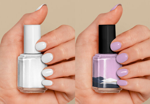 Product Packaging Nail Polish Bottle Mockup