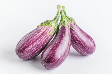 Fototapeta premium Eggplant isolated on white background, full depth of field, ai
