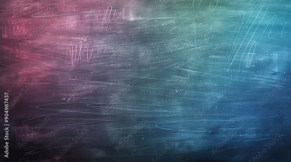 Poster a chalkboard is filled with vibrant spirals and abstract shapes, showcasing creativity and artistic 