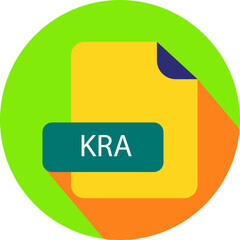 KRA File extension icon with black shadow circular icon