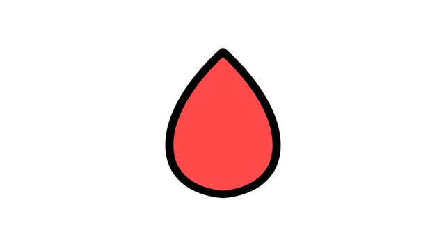 Animated blood filled line icon on transparent background, medical animation, 4k video motion graphic with alpha channel, use for web design, mobile apps, ui design
