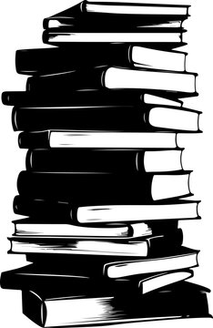 recommend clip art: Books stack silhouette clipart design illustration