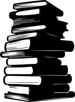 recommend clip art: Books stack silhouette clipart design illustration