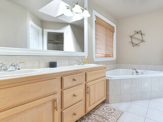 Modern residential bathroom interior