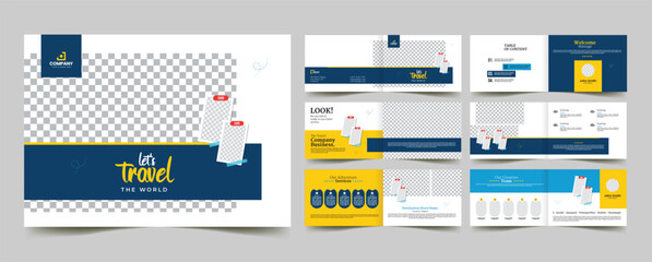 travel landscape portfolio brochure with tour agency layout design © plus _ stocks