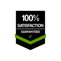 100% Satisfaction Guaranteed Icon. 100% Satisfaction Label Isolated on Transparent Background. Best 100% Satisfaction Guaranteed Label for product packaging. Green theme. 