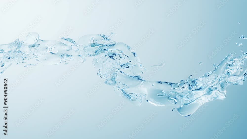 Wall mural Flowing water liquid background, 3d rendering.