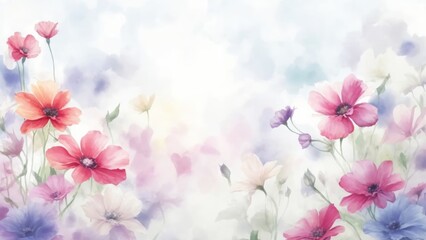 flores pintadas en acuarela sobre fondo blanco con textura