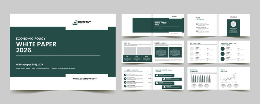 corporate business white paper landscape portfolio design booklet vector & catalog design layout template