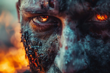 Apocalypse dangerous nature disaster ruined city generative Ai concept