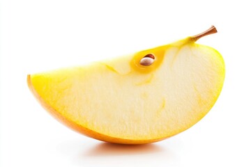 half yellow Apple, fruit slice isolated on white background, full depth of field , ai