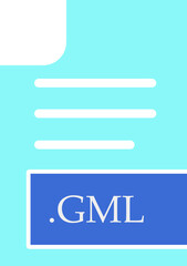 Fototapeta premium GML File format icon fill inside