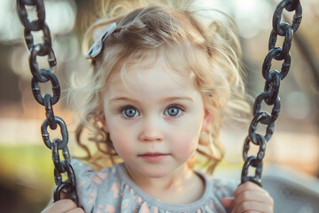 AI generated portrait of cute charming cheerful baby playing