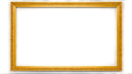 Simple yet elegant rectangular gold frame with subtle designs, ideal for minimalist and modern artistic presentations.