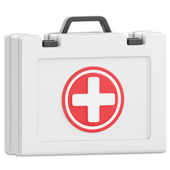Obraz premium White Medical Box 3D Rendering Icon Isolated Transparent Background