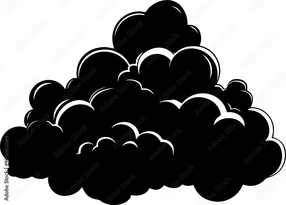 Wall mural clouds silhouette clipart design illustration