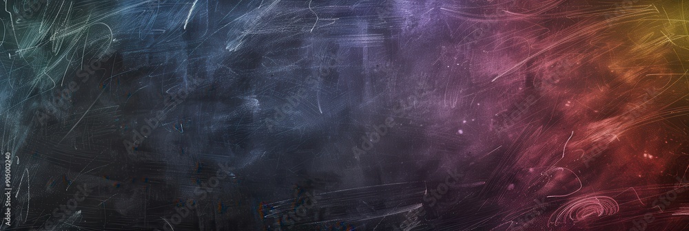 Poster a chalkboard explodes with vibrant spirals and abstract shapes created by students during an art act
