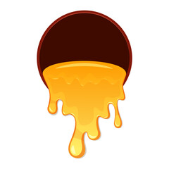 WebDripping honey from hole vector isolated on white background.