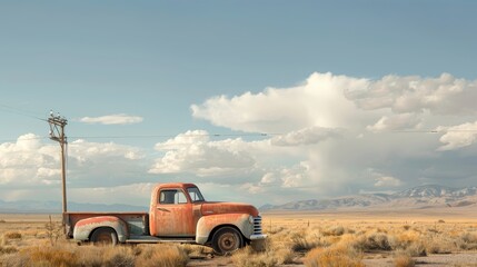 A weathered signal booster on a rusty truck, providing communication in a remote desert.