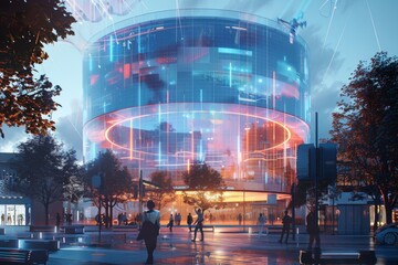 Obraz premium fountain in the city