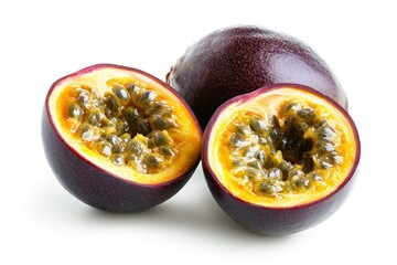 Passionfruit isolated on white background, full depth of field , ai