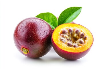 Passionfruit isolated on white background, full depth of field , ai