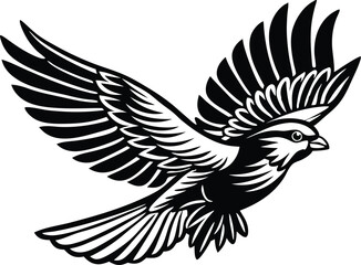 A flying bird silhouette