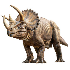 Fototapeta premium A full-body view of a dinosaur against a transparent background, captured in a realistic style.