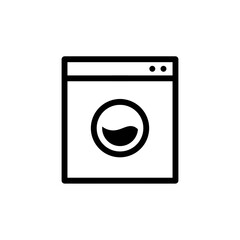 Washing machine icon with a simple and modern design for laundry businesses