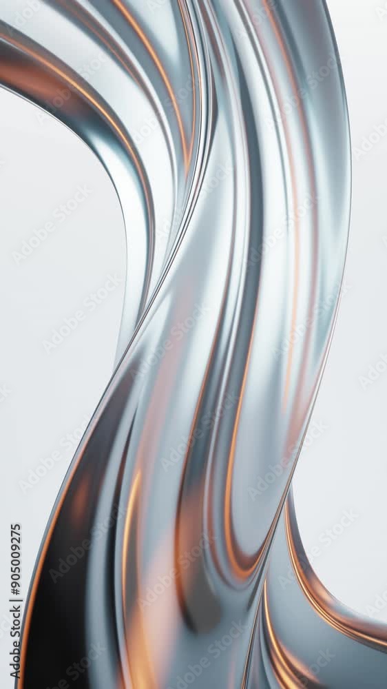 Poster flowing curve lines background, 3d rendering.