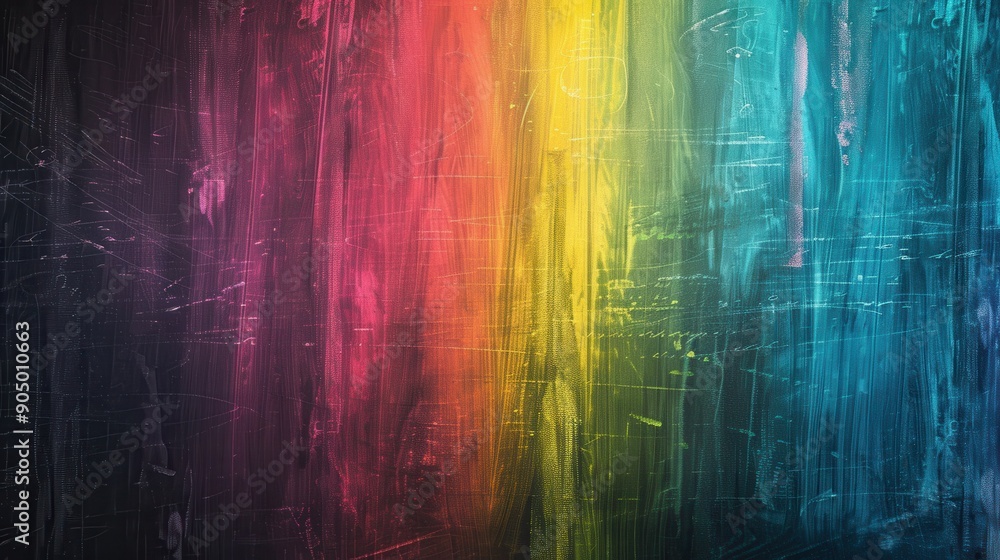 Poster a vibrant chalkboard displays colorful spirals and abstract shapes during an art lesson in a bright 