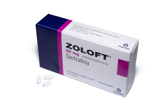 Zoloft tablets pack, sertraline-based antidepressant produced by Pfizer