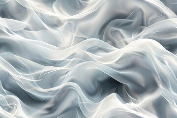 Obraz premium Seamless texture featuring abstract white waves and black dots connected by lines, creating a futuristic and intricate design