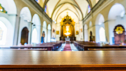 interior of church with podium 