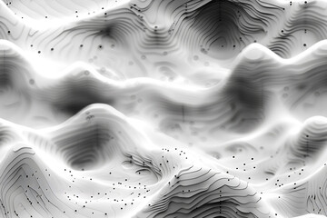 Seamless texture featuring abstract white waves and black dots connected by lines, creating a futuristic and intricate design