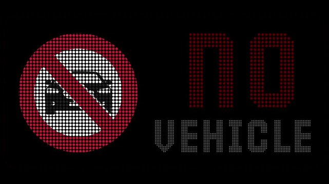 No Vehicle Road Sign Digital Animation - High-Definition Animated Video Showcasing a Dynamic 'No Vehicle' Road Sign with Bold Motion Effects - Perfect for Traffic Restrictions, Road Safety, and Regula