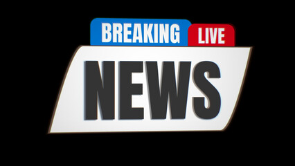 A logo design for 'Breaking News Live' featuring bold text and a live broadcast indicator, suitable for news media and broadcasting.