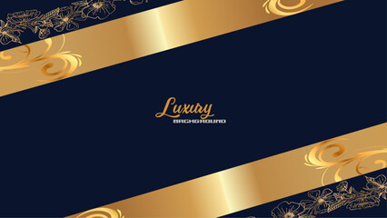 Blue gold luxury shapes background