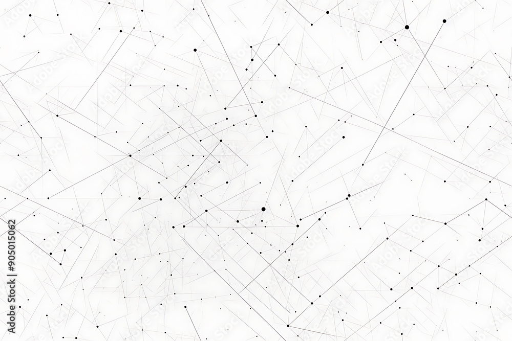 Poster seamless texture featuring abstract white waves and black dots connected by lines, creating a futuri