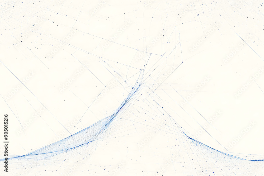 Poster seamless texture featuring abstract white waves and black dots connected by lines, creating a futuri