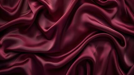 Fototapeta premium Burgundy Silk Drapery: A luxurious close-up of flowing burgundy silk fabric, its rich texture and elegant folds create a sensual and sophisticated backdrop.